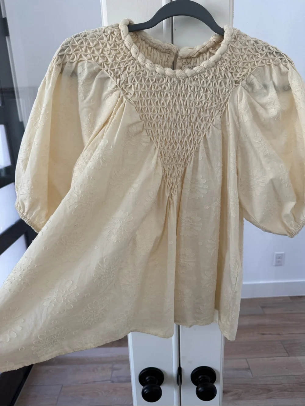 Christy Dawn Subflower Jaquard Top in Cream